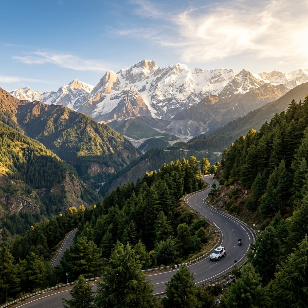 Highway routes in Uttarakhand mountains